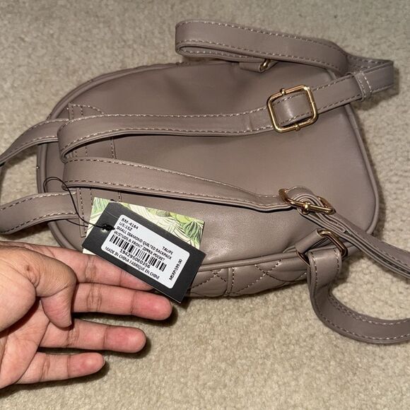 Badgley Mischka  Elegant Gray Quilted Backpack NWT